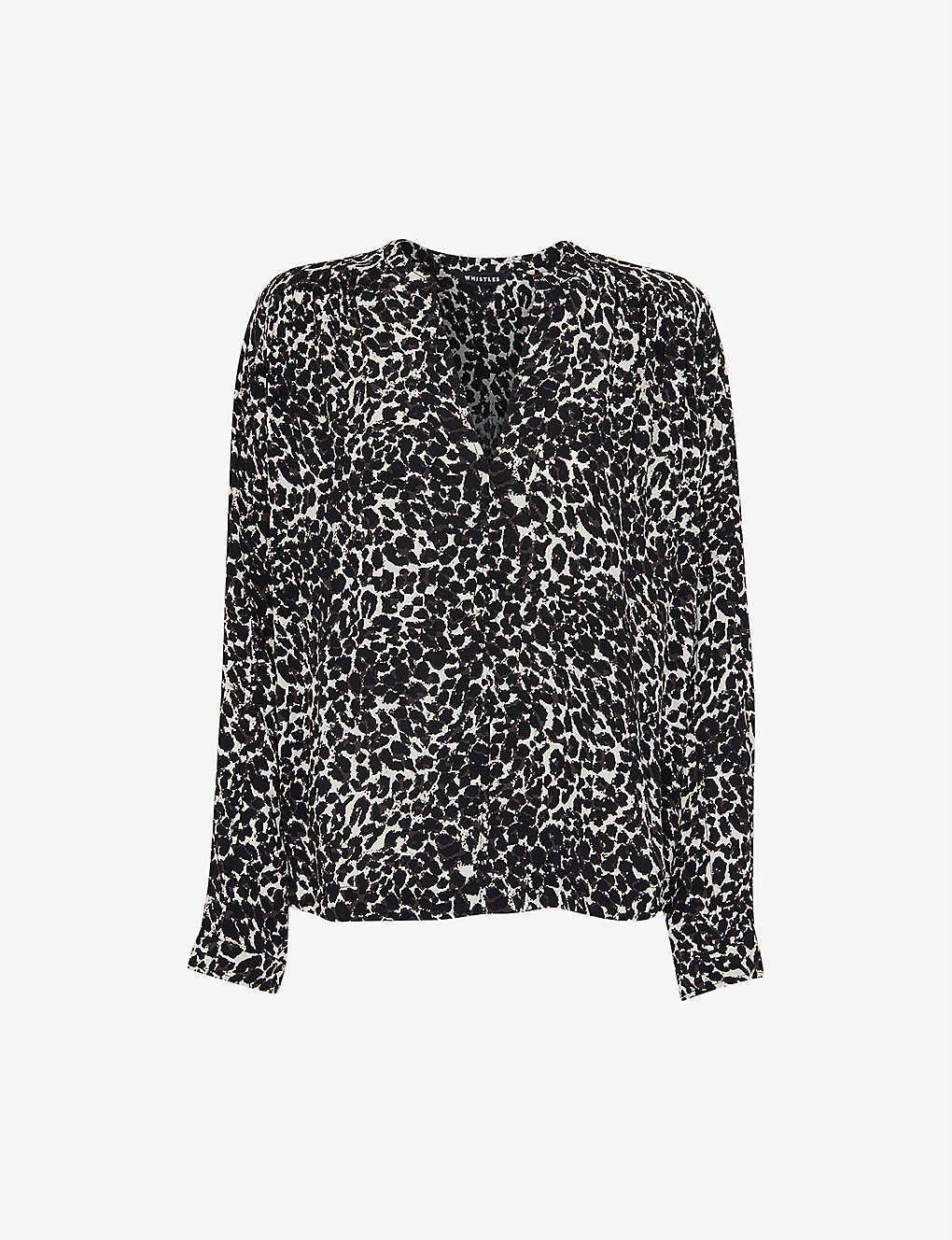 Whistles Shadow Leopard Print Blouse In Black