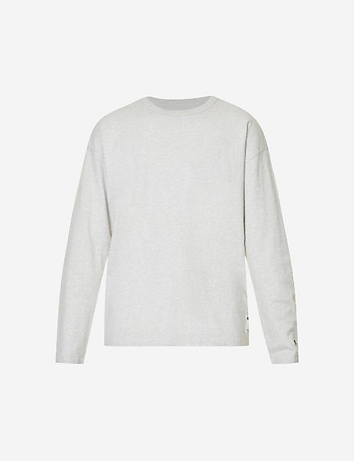 CHAMPION: Logo-embroidered long-sleeved cotton-jersey T-shirt