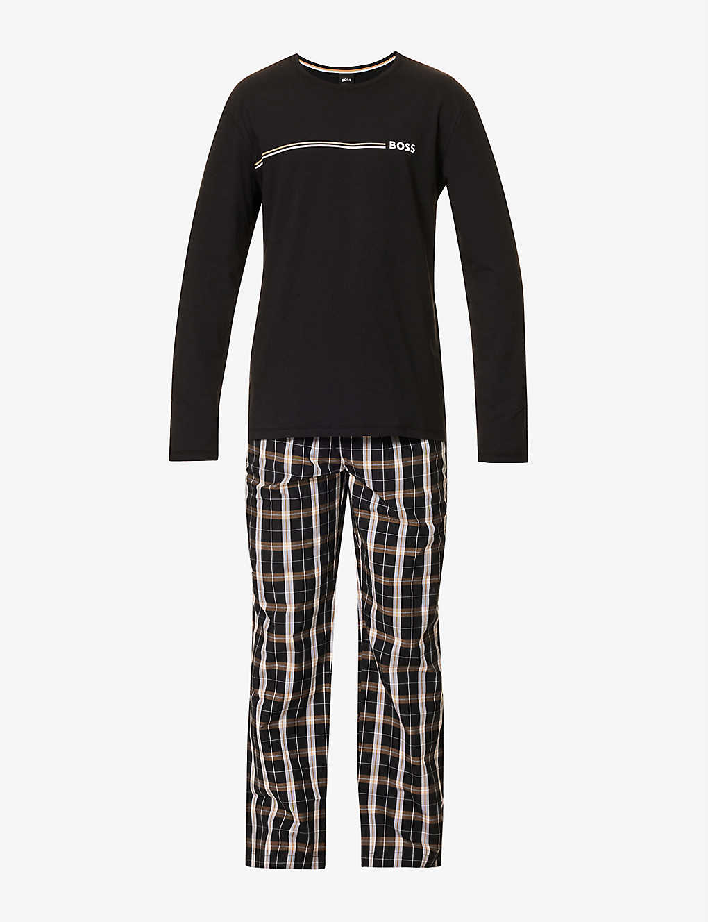 monteren Integreren Medewerker HUGO BOSS - Easy brand-print stretch-cotton pyjama set | Selfridges.com