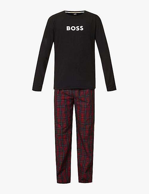 HUGO BOSS: Urban logo-print stretch-cotton pyjama set