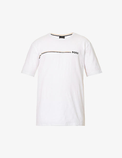 BOSS: Logo-print stretch-jersey T-shirt