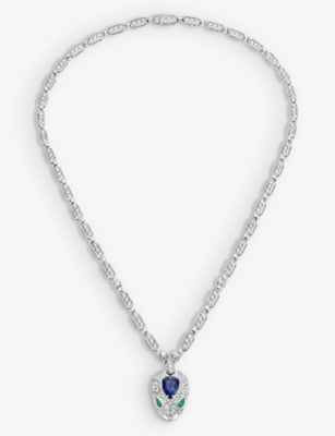 Bvlgari Womens White Gold Serpenti 18ct White-gold, 4.59ct Diamond, 1.48ct Sapphire And 0.17ct Emera