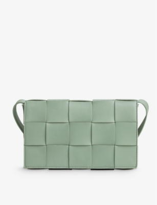 Bottega Veneta Cassette Intrecciato Leather Shoulder Bag - Women - Green Cross-body Bags