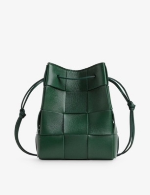 Bottega Veneta Womens Shoulder Bags  Cassette Mini Bucket Shoulder Bag  Light Green < BWAYTHEATRESF