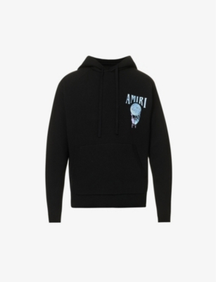 Amiri Crystal Ball Hooded Cashmere-blend Sweatshirt In Black