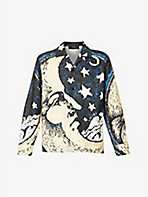 AMIRI: Moon Face all-over print brand-plaque cotton pyjama shirt