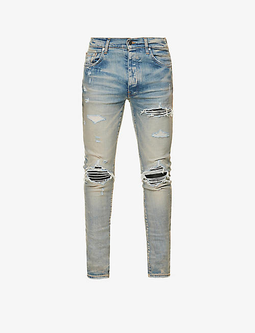 AMIRI: MX1 slim-fit distressed stretch-denim jeans