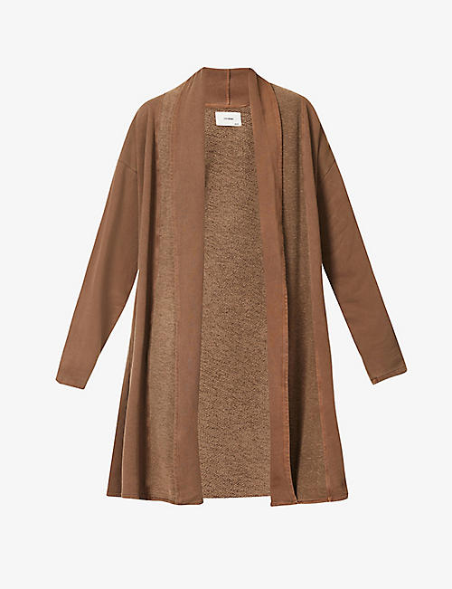 JOAH BROWN: Shawl-neckline relaxed-fit cotton cardigan