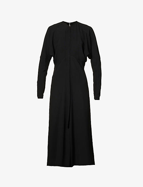 VICTORIA BECKHAM: Dolman-sleeved relaxed-fit crepe midi dress