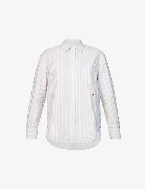 VICTORIA BECKHAM: Oversized striped organic cotton-blend shirt