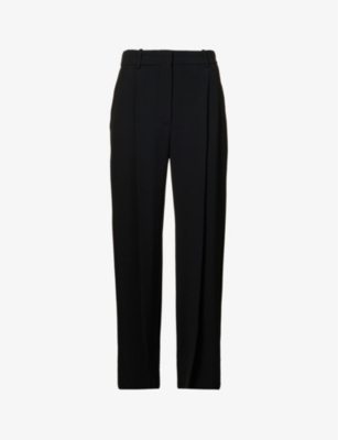 VICTORIA BECKHAM: Pleated mid-rise straight-leg stretch-woven trousers