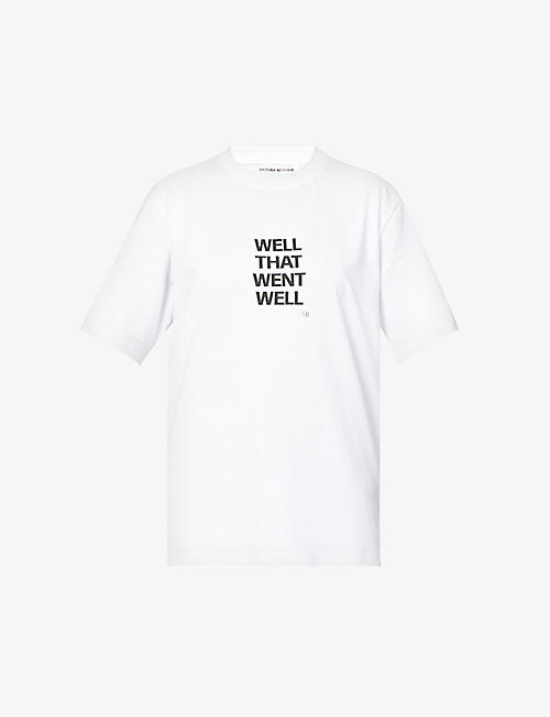 VICTORIA BECKHAM: Well That Went Well graphic-print organic cotton T-shirt