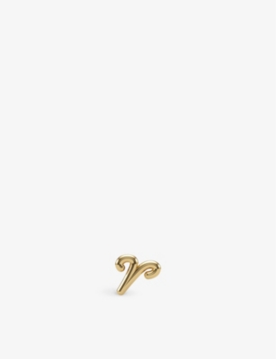 Shop The Alkemistry Women's Yellow Aries Zodiac 18ct Recycled Yellow-gold Stud Earring