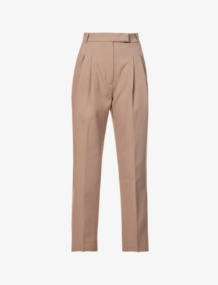 Pixie Market Womens Mocha Jaime Tapered High-rise Stretch-woven Trousers In Mocha