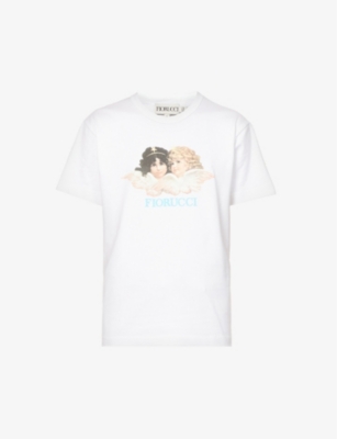FIORUCCI：Angels 图案印花平纹针织棉 T 恤