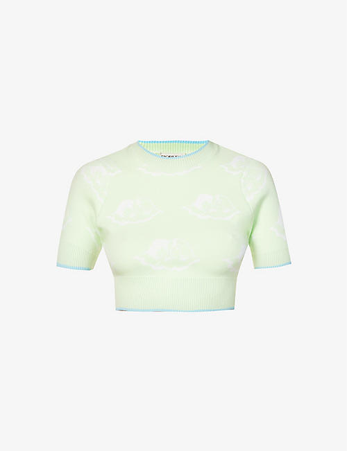 FIORUCCI: Angel intarsia knitted top