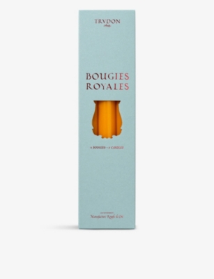 TRUDON: White Royale tapered wax candlesticks set of six