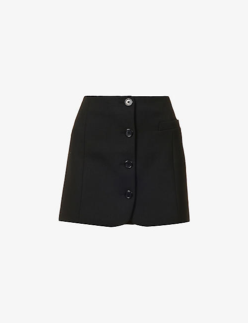HELMUT LANG: Blazer mid-rise stretch-woven mini skirt