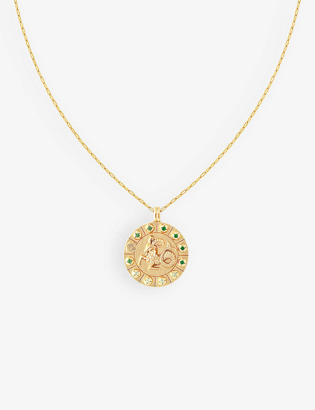 Astrid & Miyu Capricorn Bold Zodiac Rhodium-plated 925 Sterling-silver Necklace In Gold
