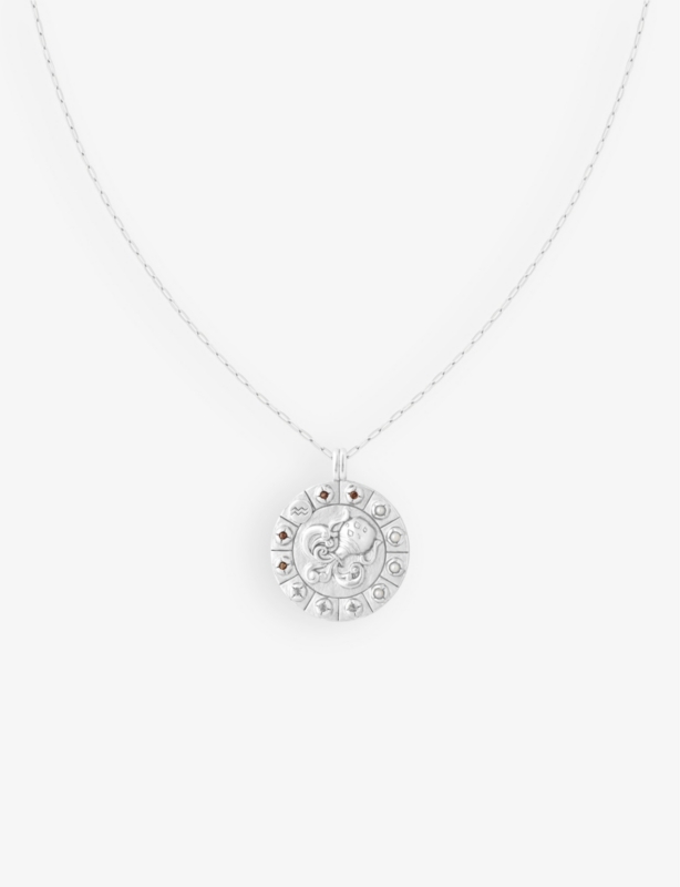 Aquarius Bold Zodiac plated 925 sterling-silver necklace