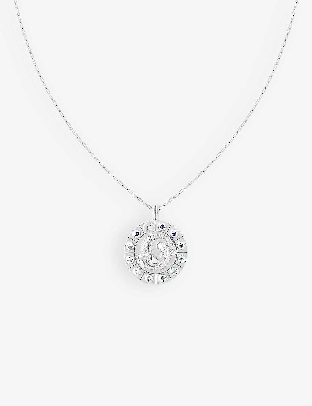 Astrid & Miyu Pisces Bold Zodiac Plated Recycled 925 Sterling-silver Necklace