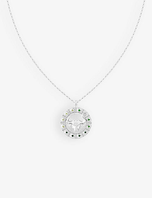 ASTRID & MIYU: Taurus Bold Zodiac plated recycled 925 sterling-silver necklace