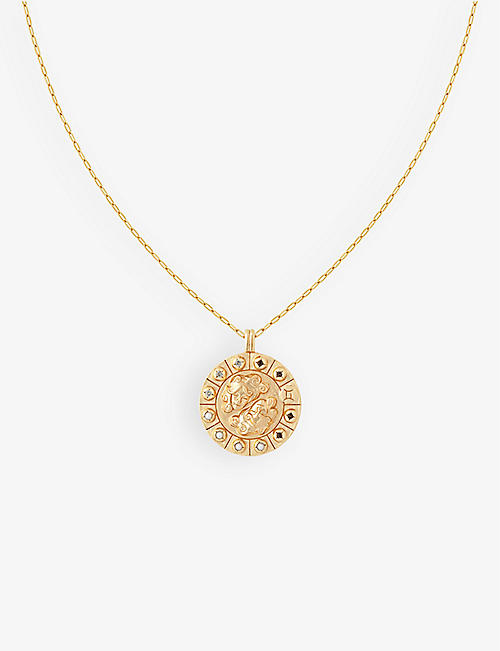 ASTRID & MIYU: Gemini Bold Zodiac plated recycled 925 sterling-silver necklace