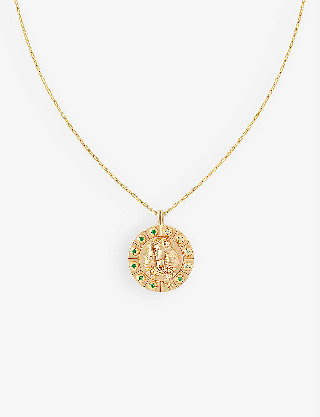 Astrid & Miyu Virgo Bold Zodiac Plated Recycled 925 Sterling-silver Necklace In Gold