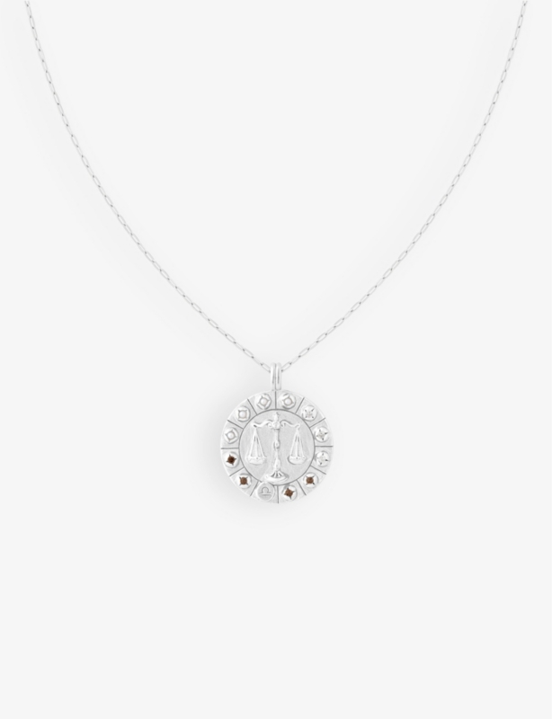 Libra Bold Zodiac plated recycled 925 sterling-silver necklace