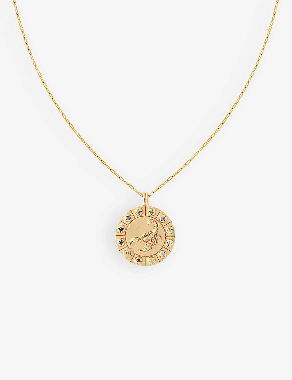 Astrid & Miyu Scorpio Bold Zodiac Plated Recycled 925 Sterling-silver Necklace In Gold
