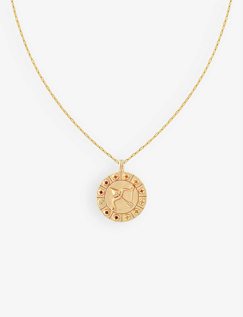 Astrid & Miyu Sagittarius Bold Zodiac Plated Recycled 925 Sterling-silver Necklace In Gold