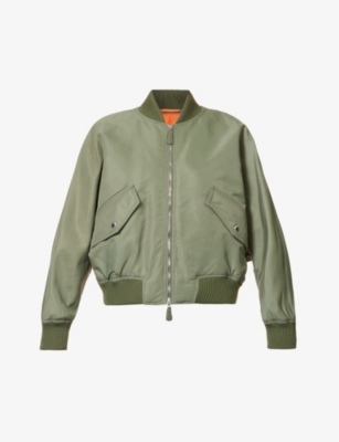 Burberry Womens Light Airforce Green Esher High-neck Crop Shell Jacket |  ModeSens