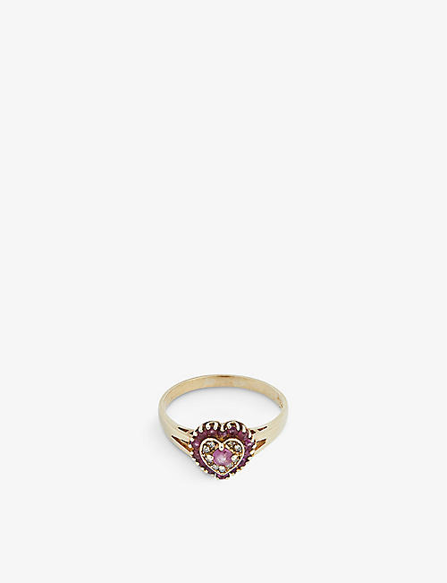 A SOUTH LONDON MAKERS MARKET: Sorrell Jewels Heart pre-loved 9ct yellow-gold and crystal ring