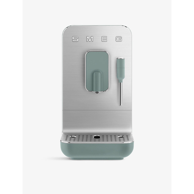 Smeg Bean To Cup Stainless-steel Coffee Machine In Grey/green