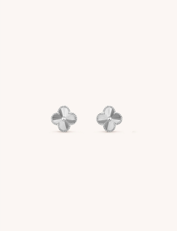 Vintage Alhambra 18ct white-gold stud earrings