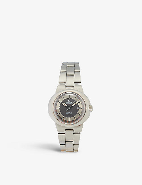 RESELFRIDGES WATCHES: Pre-loved SN83 Omega Midi Dynamic stainless-steel automatic watch