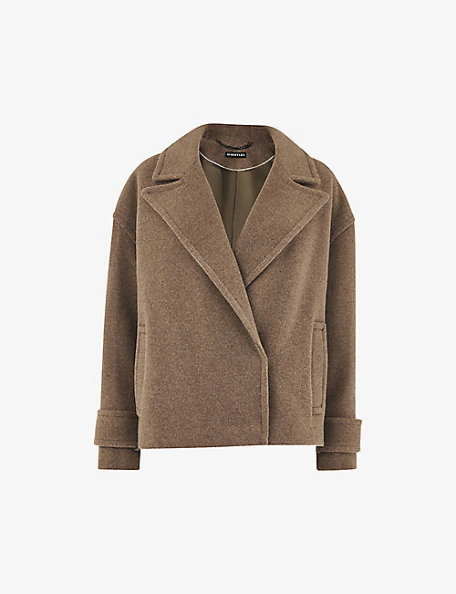 WHISTLES: Relaxed-fit cropped wool-blend coat