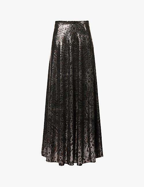 ETRO: Gonna sequin-embellished stretch-woven maxi skirt
