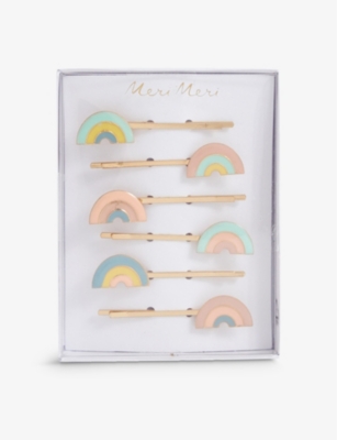 Meri Meri Girls Multi Kids Rainbow Textile Hair Clips