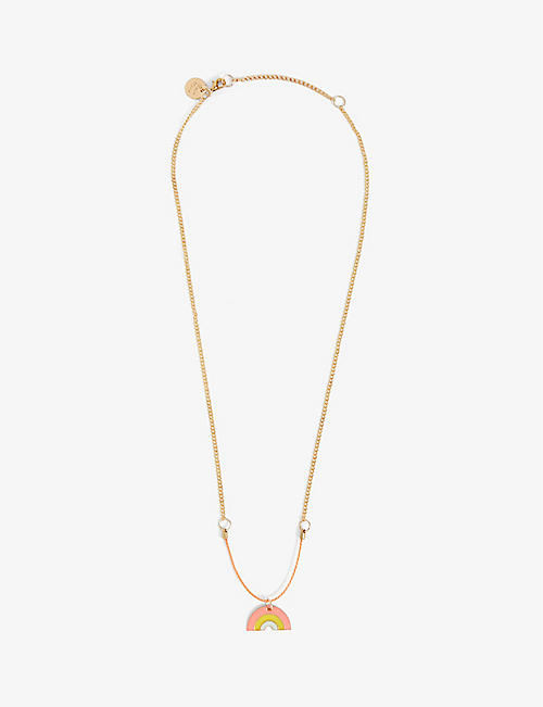 MERI MERI: Rainbow pendant metal and enamel necklace