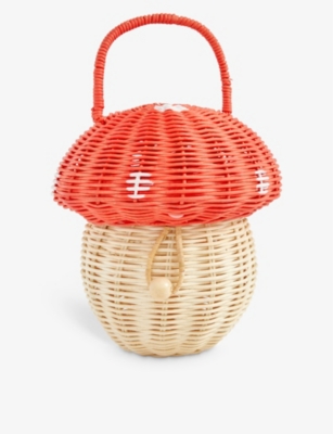 Meri Meri Girls Multi Kids Toadstool Rattan Top-handle Basket