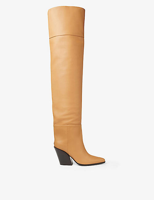 JIMMY CHOO: Maceo over-the-knee leather boots