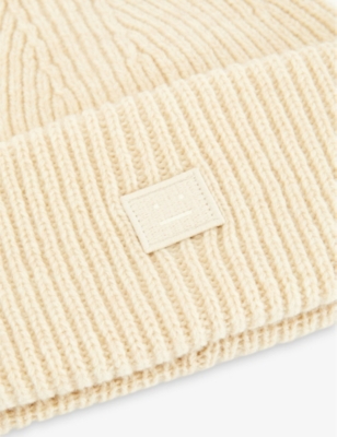Acne Studios Ribbed-knit Wool Beanie In Oatmeal Melange