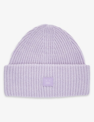 Acne Studios Knit Beanie In Purple Melange
