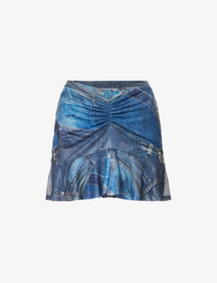 Miaou Blue Alva Miniskirt In Denim