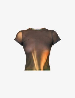 MIAOU: Mini slim-fit recycled polyester-blend top