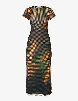 MIAOU: Billie 图案印花梭织超长连衣裙