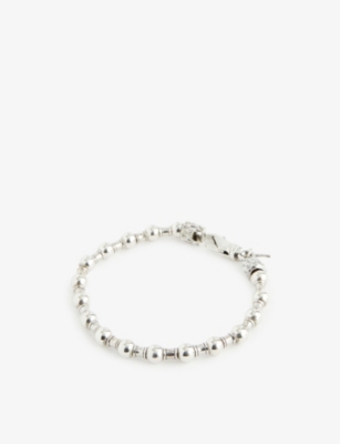 EMANUELE BICOCCHI: Logo-engraved beaded sterling-silver bracelet