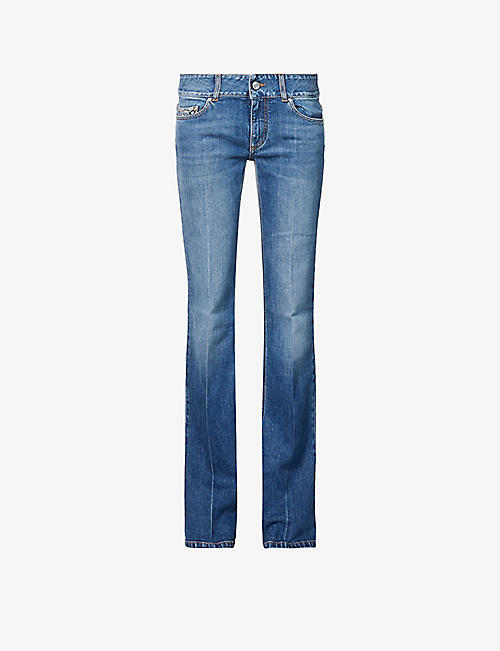 STELLA MCCARTNEY: Flared-leg low-rise stretch-denim jeans