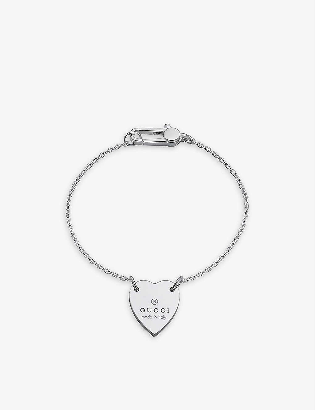 Shop Gucci Womens Silver Trademark 925 Sterling-silver Charm Bracelet